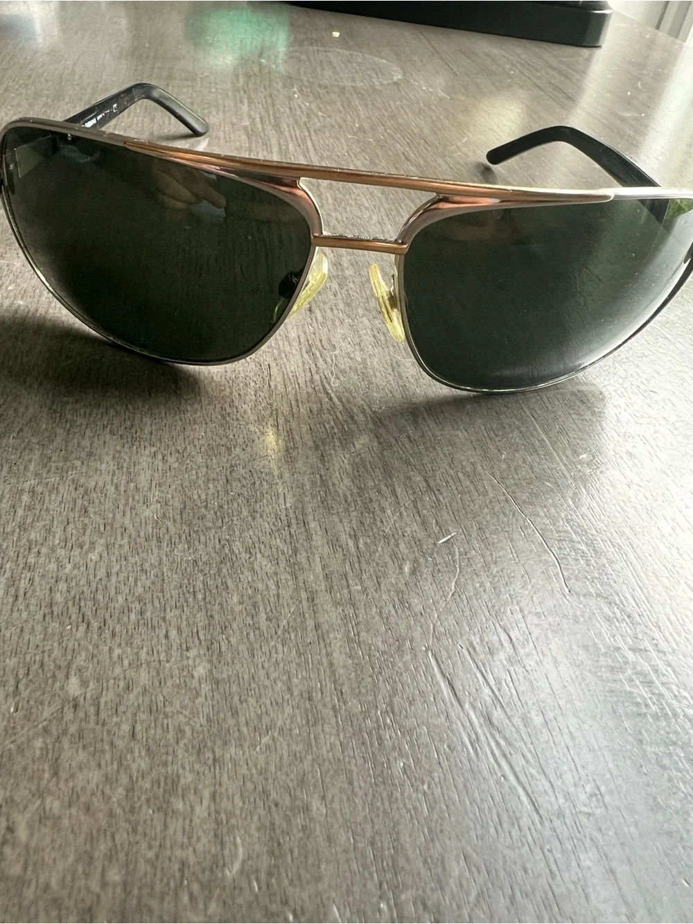 VTG Dolce & Gabbana DG 2049 265/31 Aviator Sunglasses Silver Gold Metal 62mm